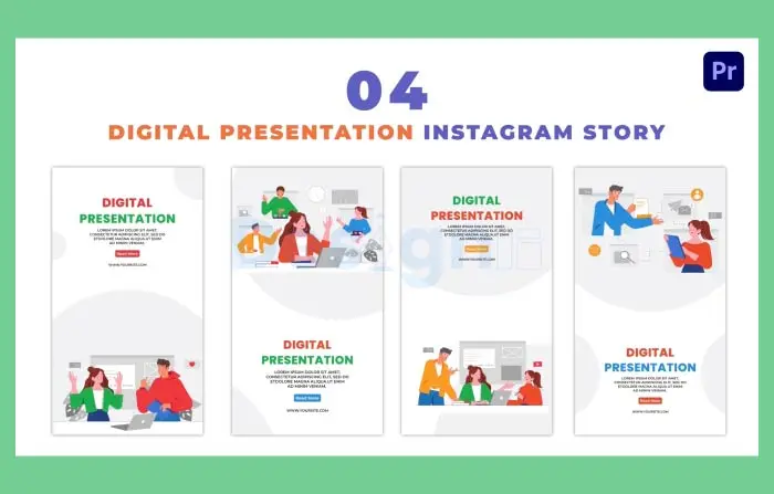 Eye Catching Digital Business Presentation Character Instagram Story